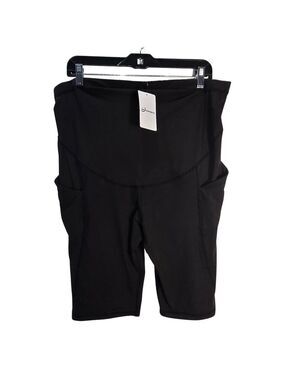 NWT | Black High Waist Maternity Activewear Shorts Pockets Over The Bump | Large